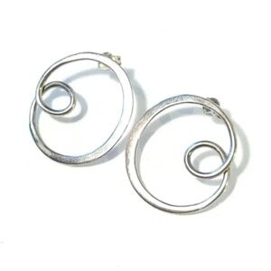 3/$25 Circle in Circle Silvertone Post Back Earrings